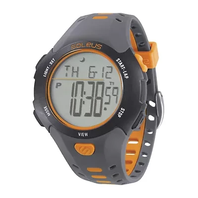 Soleus Contender Mens Gray and Orange Digital Running Watch