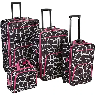 Rockland Fashion Pint Animal Print 4-pc. Softside Luggage Set