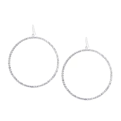 Sparkle Allure Womens Crystal Pure Silver Over Brass Drop Earrings