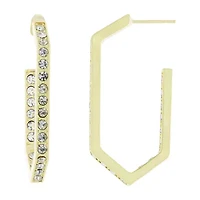 Sparkle Allure Womens Crystal 14K Gold Over Brass 40mm Hoop Earrings