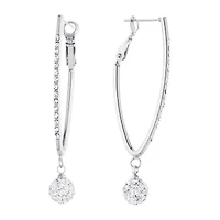 Sparkle Allure Womens Crystal 55mm Hoop Earrings