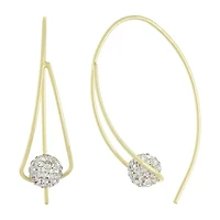 Sparkle Allure Womens Crystal 14K Gold Over Brass 40mm Hoop Earrings