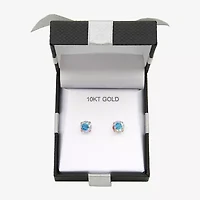Cubic Zirconia 10K Gold 7mm Stud Earrings