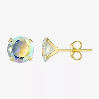 Cubic Zirconia 10K Gold 7mm Stud Earrings