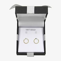 Womens Cubic Zirconia 10K Gold 2 Pair Earring Set
