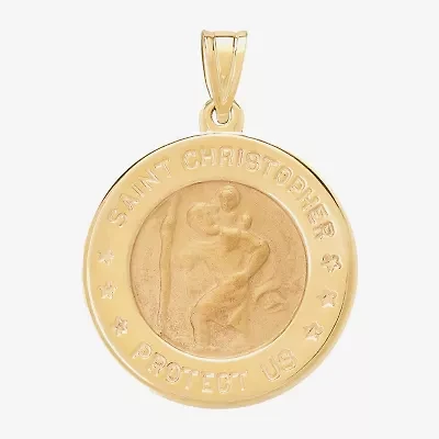 Saint Christopher Unisex Adult 14K Gold Round Pendant