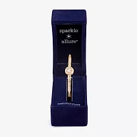 Sparkle Allure Halo Womens Cubic Zirconia 18K Gold Over Brass Round Bangle Bracelet