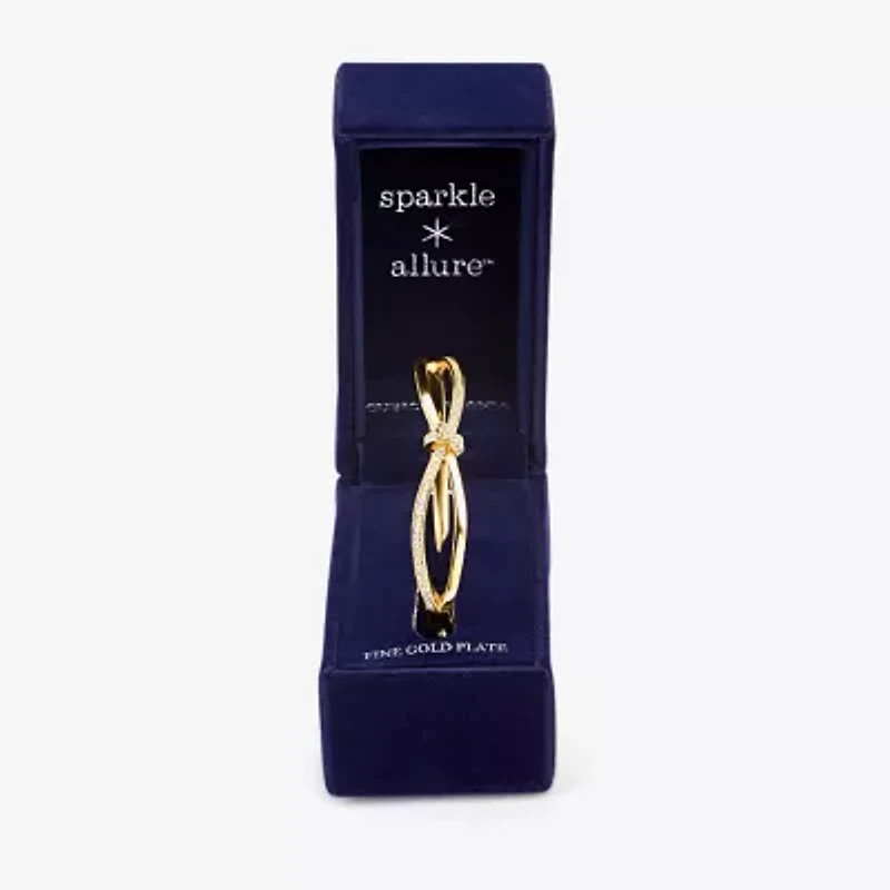 Sparkle Allure Womens Cubic Zirconia 18K Gold Over Brass Knot Bangle Bracelet