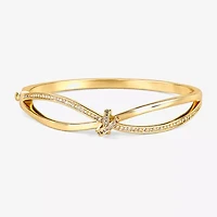 Sparkle Allure Womens Cubic Zirconia 18K Gold Over Brass Knot Bangle Bracelet