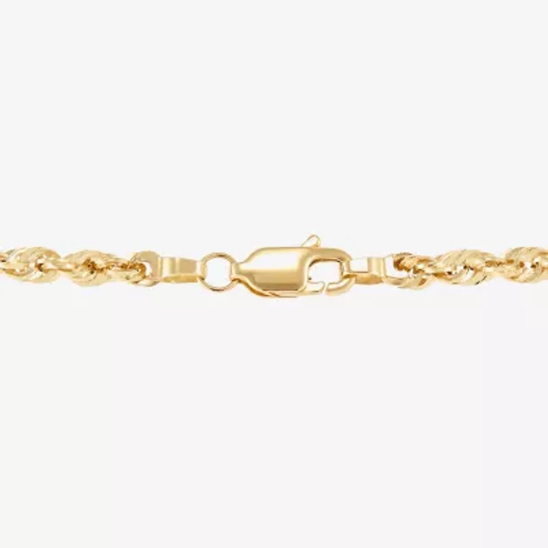 Womens 14K Gold 22 Inch Rope Chain Necklace