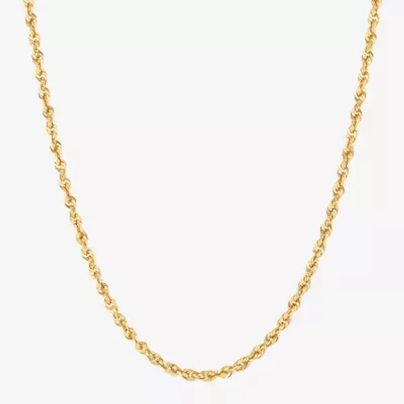 Womens 14K Gold 22 Inch Rope Chain Necklace