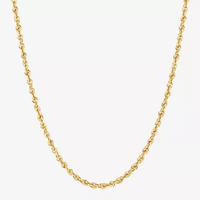 Womens 14K Gold 22 Inch Rope Chain Necklace