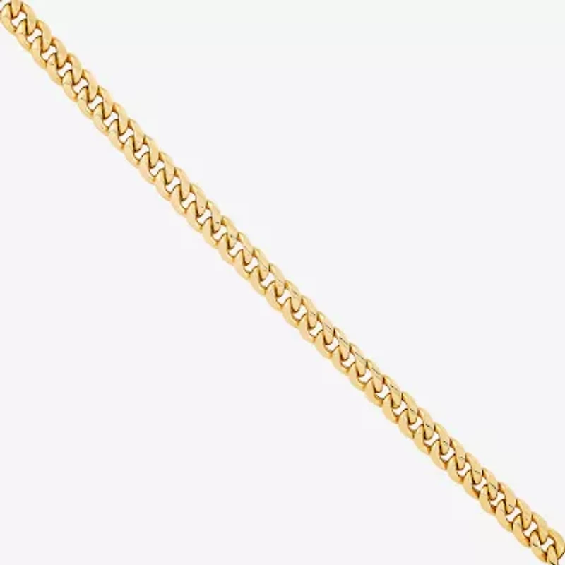 Womens 14K Gold 8 1/2 Inch Hollow Curb Chain Bracelet