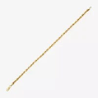 Womens 14K Gold 8 1/2 Inch Hollow Rope Chain Bracelet