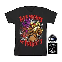 Little & Big Kid Boys Crew Neck Short Sleeve Regular Fit Five Nights at Freddys Graphic T-Shirt