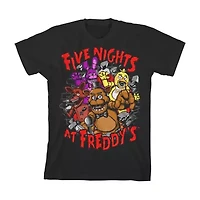 Little & Big Kid Boys Crew Neck Short Sleeve Regular Fit Five Nights at Freddys Graphic T-Shirt