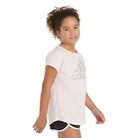adidas Big Kid Girls Crew Neck Short Sleeve Regular Fit Graphic T-Shirt