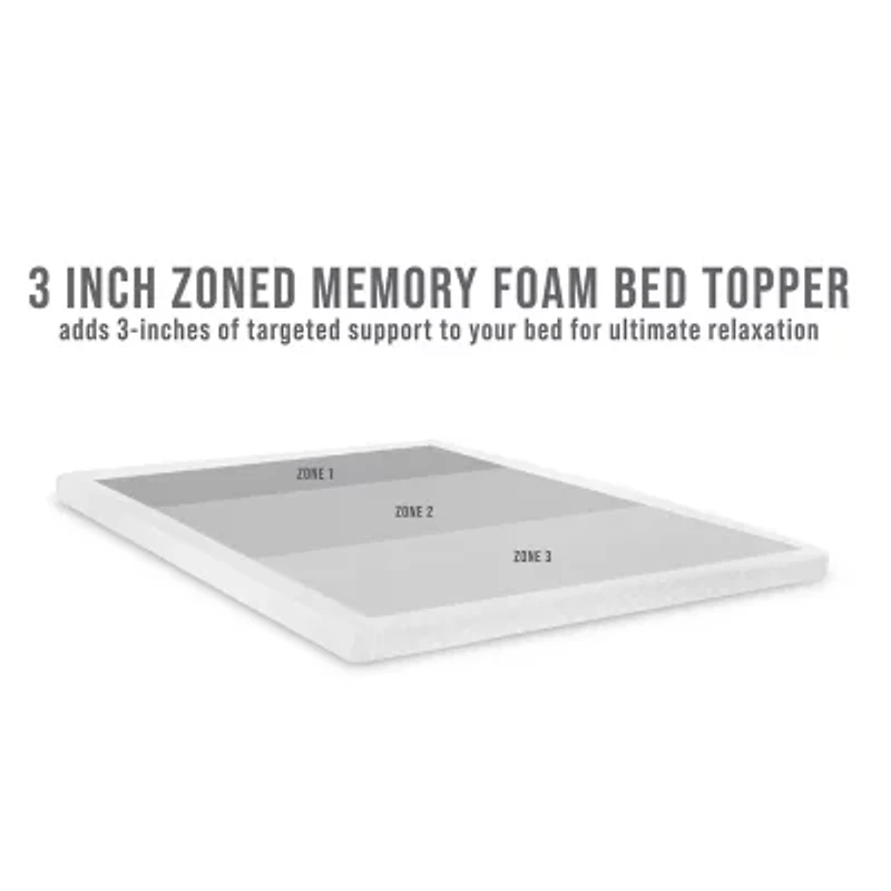 Bodipedic Home Zoned Topper Memory Foam Mattress Topper
