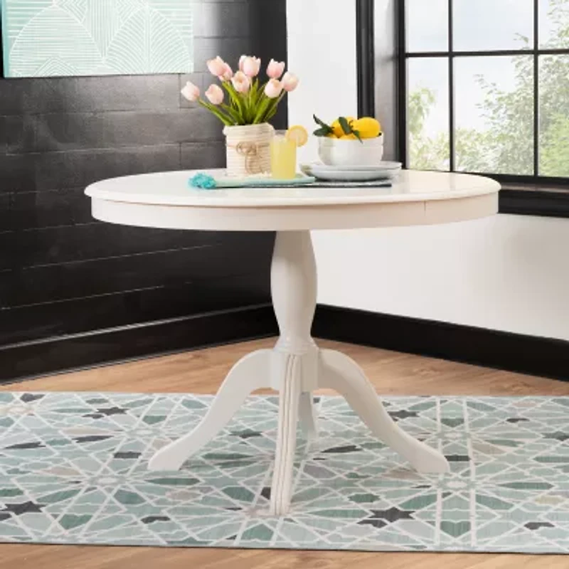 Newbern Round Wood-Top Dining Table