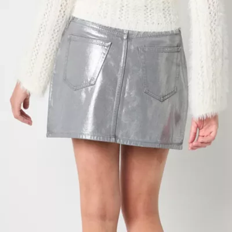 Arizona Womens Juniors Mid Rise A-Line Skirt