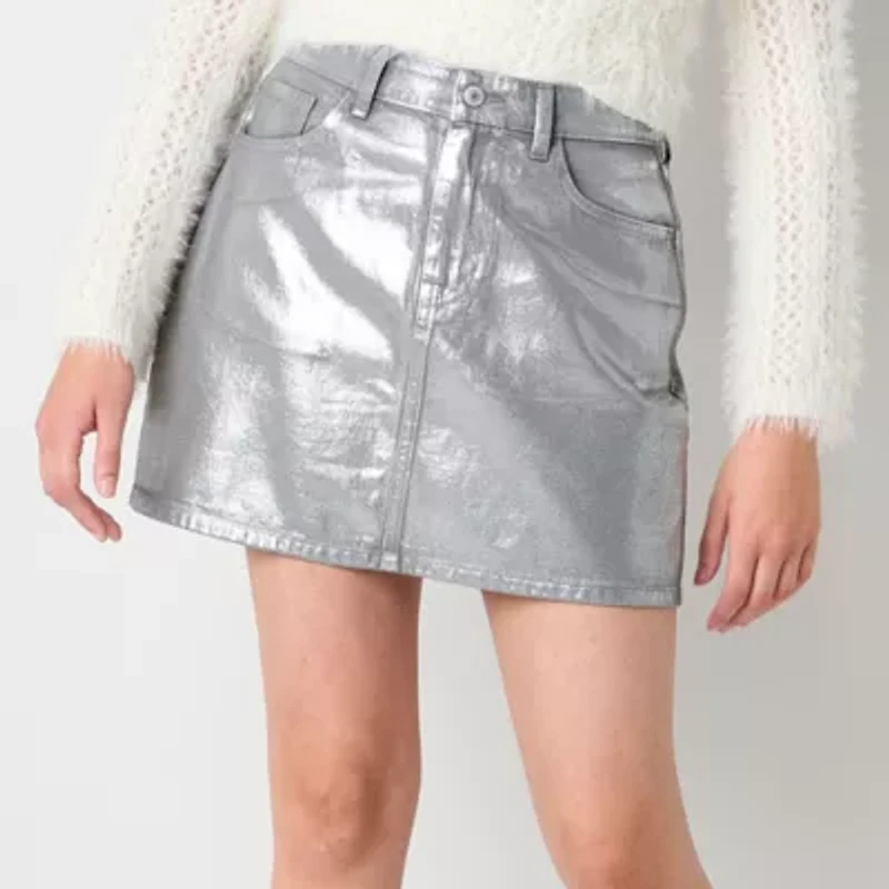 Arizona Womens Juniors Mid Rise A-Line Skirt