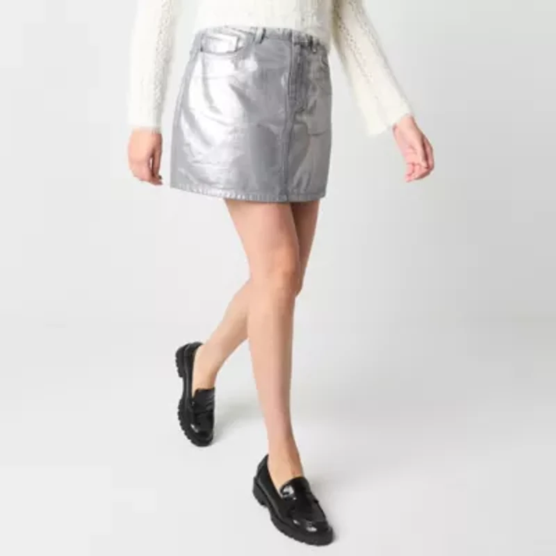 Arizona Womens Juniors Mid Rise A-Line Skirt