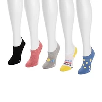 Muk Luks Pickleball Womens Multi-Pack 5 Pair No Show Socks