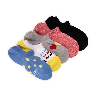 Muk Luks Pickleball Womens Multi-Pack 5 Pair No Show Socks