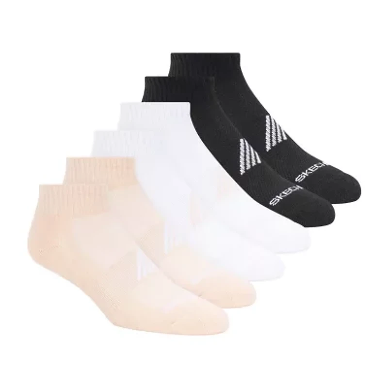 Skechers Active Womens Breathable Multi-Pack 6 Pair Quarter Ankle Socks