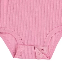 Huggies Baby Girls Crew Neck Long Sleeve Rib 2-pc. Bodysuit