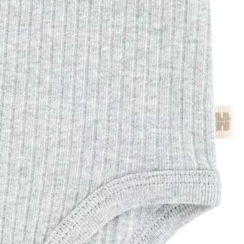 Huggies Baby Girls Crew Neck Long Sleeve Rib 2-pc. Bodysuit