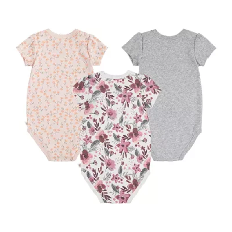 Huggies Baby Girls Crew Neck Short Sleeve 3-pc. Bodysuit