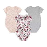 Huggies Baby Girls Crew Neck Short Sleeve 3-pc. Bodysuit