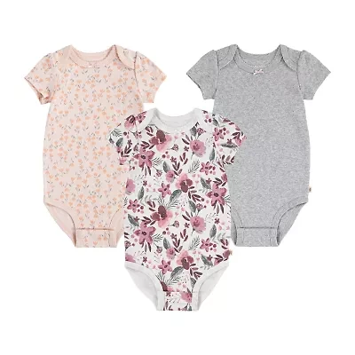 Huggies Baby Girls Crew Neck Short Sleeve 3-pc. Bodysuit