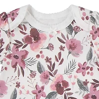 Huggies Baby Girls Crew Neck Short Sleeve 3-pc. Bodysuit