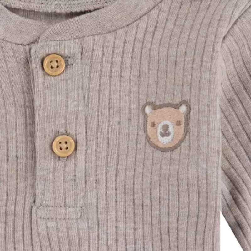 Huggies Baby Boys Crew Neck Long Sleeve Rib 2-pc. Bodysuit