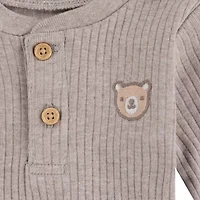 Huggies Baby Boys Crew Neck Long Sleeve Rib 2-pc. Bodysuit