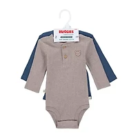 Huggies Baby Boys Crew Neck Long Sleeve Rib 2-pc. Bodysuit