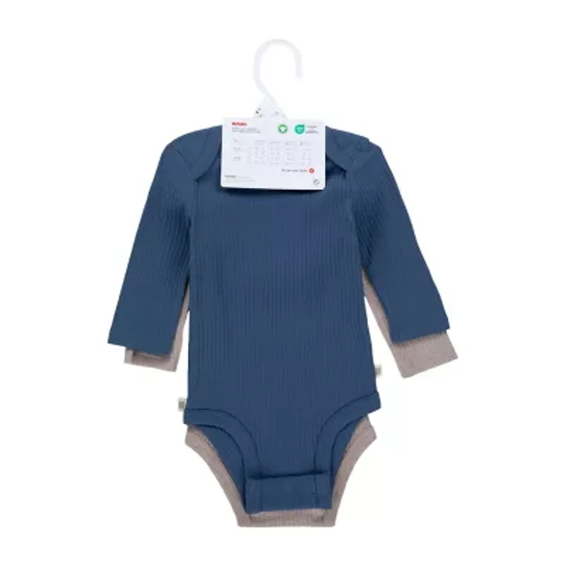 Huggies Baby Boys Crew Neck Long Sleeve Rib 2-pc. Bodysuit