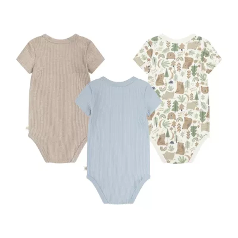 Huggies Baby Boys Crew Neck Short Sleeve Rib 3-pc. Bodysuit