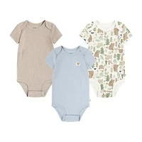 Huggies Baby Boys Crew Neck Short Sleeve Rib 3-pc. Bodysuit