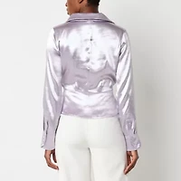 Worthington Womens Long Sleeve Satin Blouse