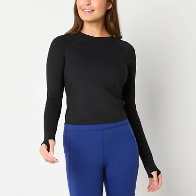 Xersion EverRestore Womens Crew Neck Long Sleeve Active T-Shirt