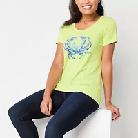 St. John's Bay Womens Crew Neck Short Sleeve T-Shirt