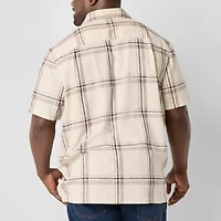 mutual weave Camp Mens Short Sleeve Classic Fit Big and Tall Button-Down Shirt