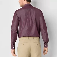 Stafford Mens Long Sleeve Regular Fit Button-Down Shirt