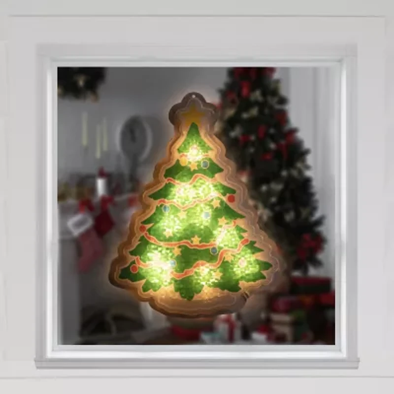 Northlight 12.5in Prelit Tree Christmas Window Decor