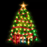 Northlight 22.5in  Tree With Presents Christmas Window Decor