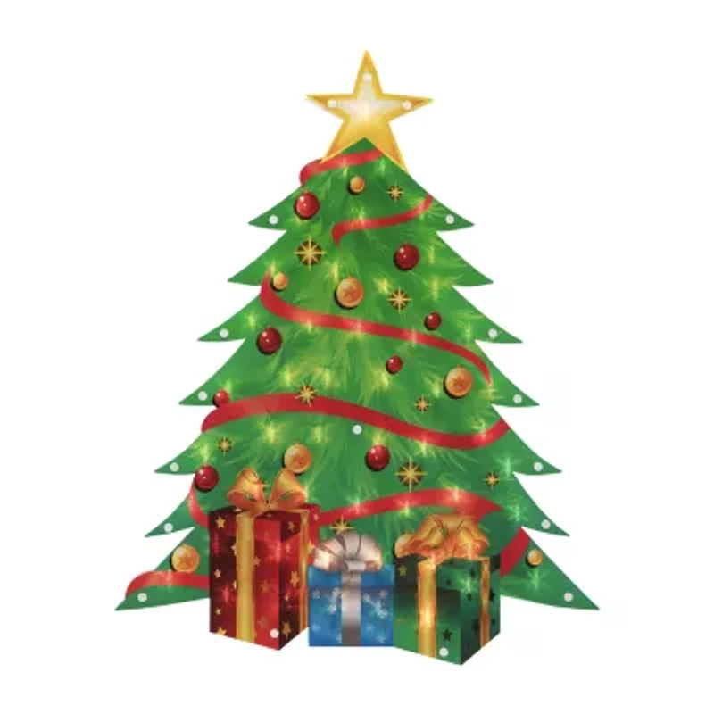 Northlight 22.5in  Tree With Presents Christmas Window Decor