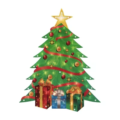 Northlight 22.5in  Tree With Presents Christmas Window Decor
